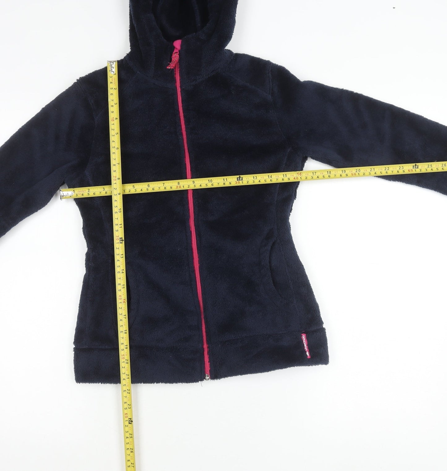 Decathlon Girls Blue 14 Years Fleece Hooded Full Zip Jacket