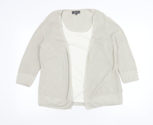 Womens UK Size 16 Marks and Spencer Beige Cardigan Jumper