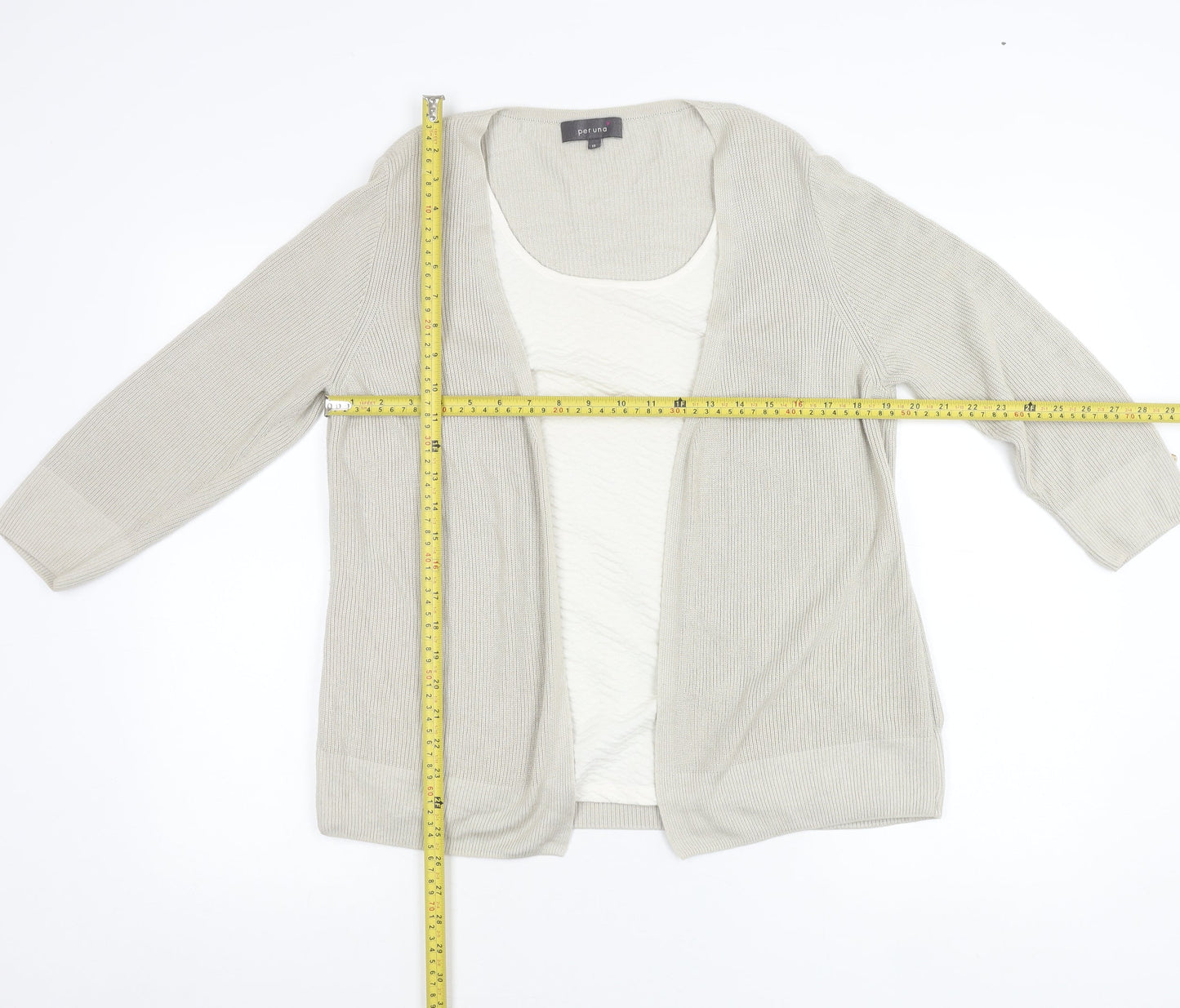 Womens UK Size 16 Marks and Spencer Beige Cardigan Jumper