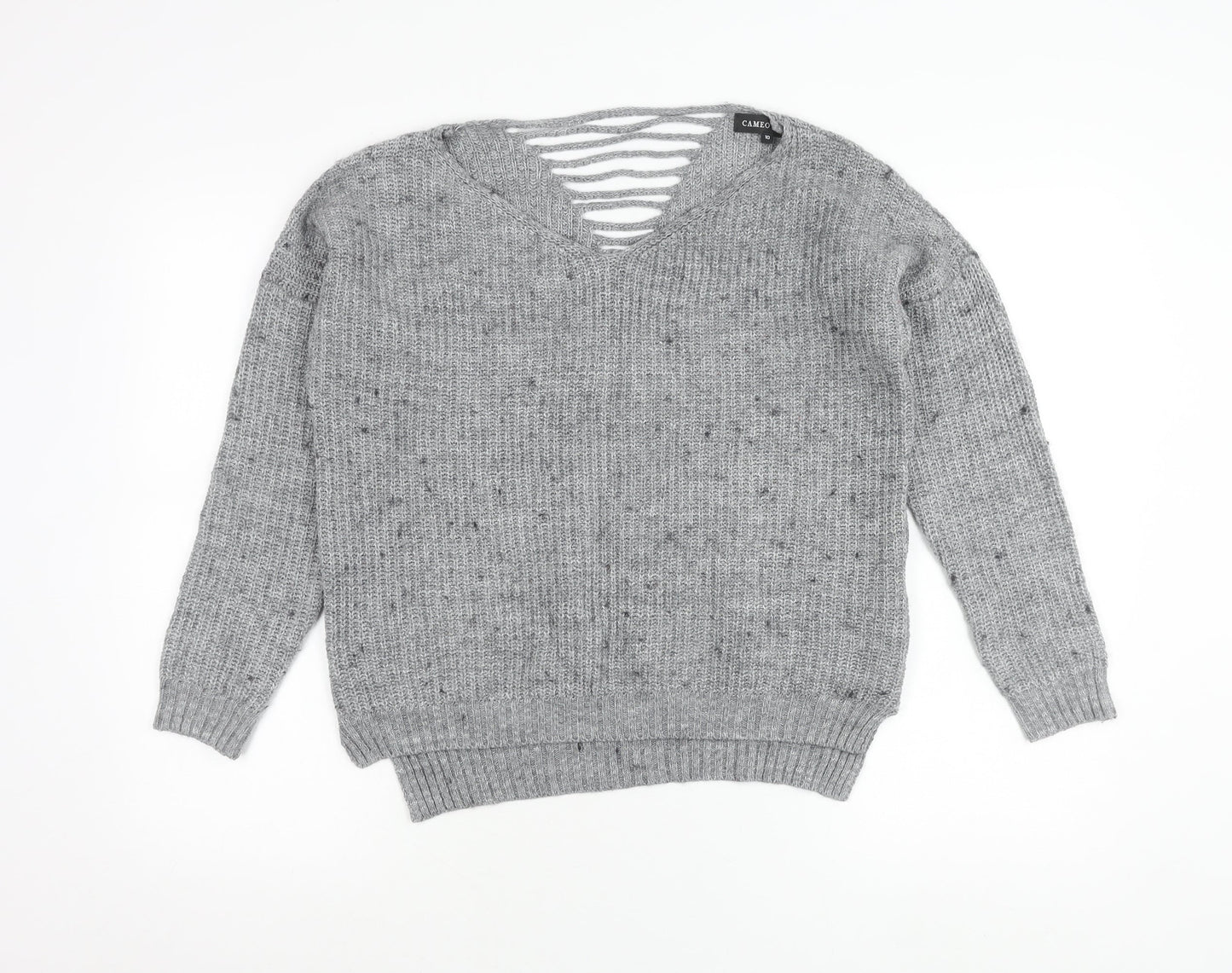 Womens UK Size 10 Cameo Rose Grey Pullover Jumper