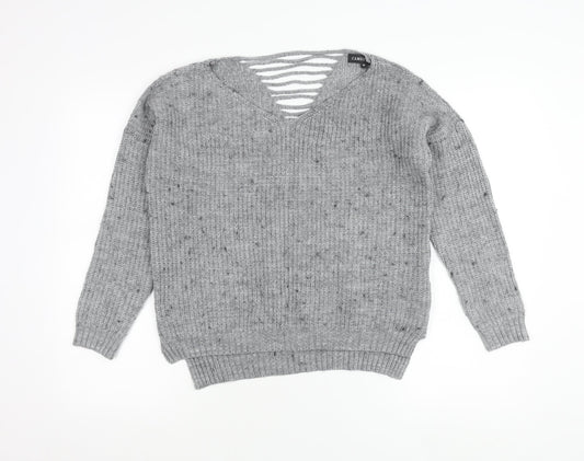 Womens UK Size 10 Cameo Rose Grey Pullover Jumper