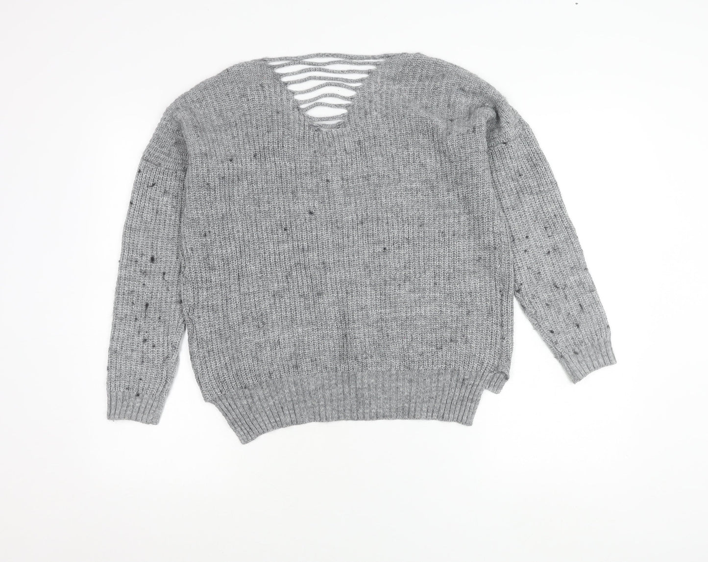 Womens UK Size 10 Cameo Rose Grey Pullover Jumper