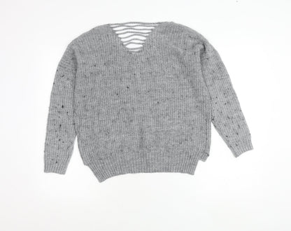 Womens UK Size 10 Cameo Rose Grey Pullover Jumper