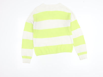 H&M Teens Multicoloured Striped Pullover Jumper Size 14 Acrylic Knit