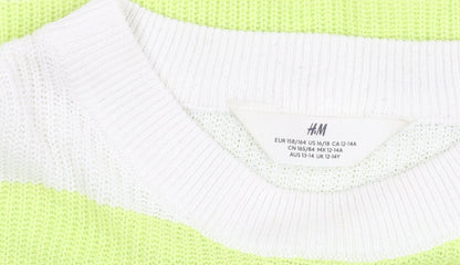 H&M Teens Multicoloured Striped Pullover Jumper Size 14 Acrylic Knit
