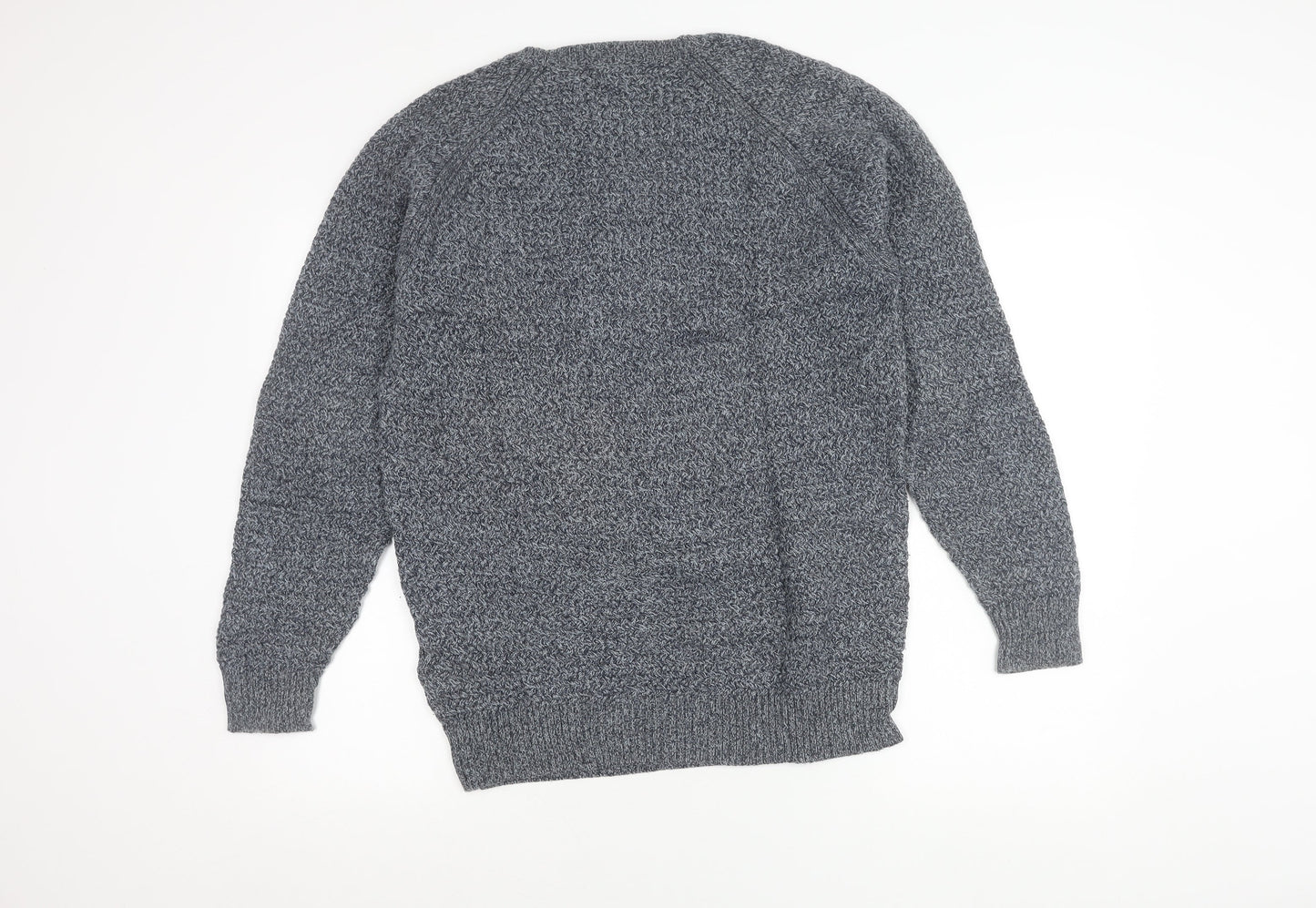 New Look Men Grey Cotton Crew Neck Pullover Jumper Size M