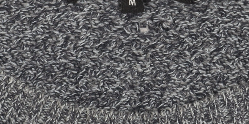 New Look Men Grey Cotton Crew Neck Pullover Jumper Size M