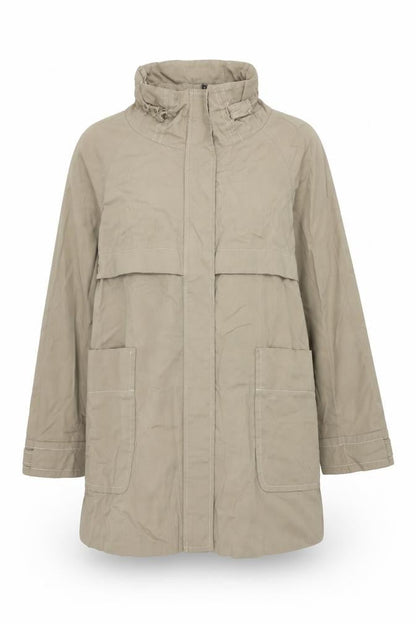 Womens UK Size 12 Zara Basic Beige Parka Coat