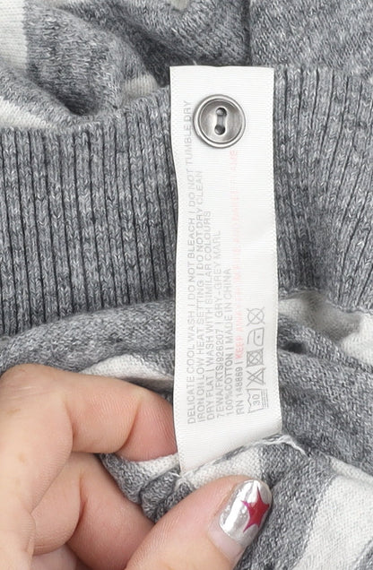 Fat Face Womens Grey Striped Knit Pullover Jumper Size 8