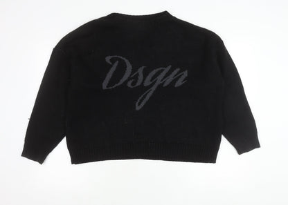 Womens UK Size S Boohoo Black Pullover Jumper