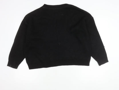 Womens UK Size S Boohoo Black Pullover Jumper