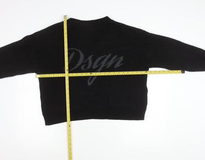 Womens UK Size S Boohoo Black Pullover Jumper