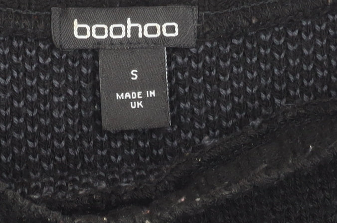 Womens UK Size S Boohoo Black Pullover Jumper