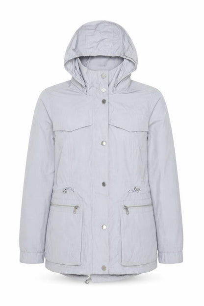 Marks & Spencer Women’s Grey Parka Jacket Size 12 Hooded Pockets