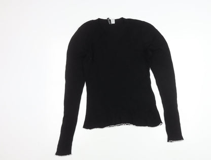 H&M Divided Womens Black Size 12 Slim Fit Knit Long Sleeve Jumper