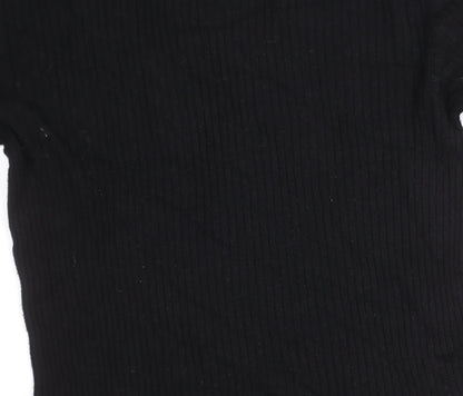 H&M Divided Womens Black Size 12 Slim Fit Knit Long Sleeve Jumper