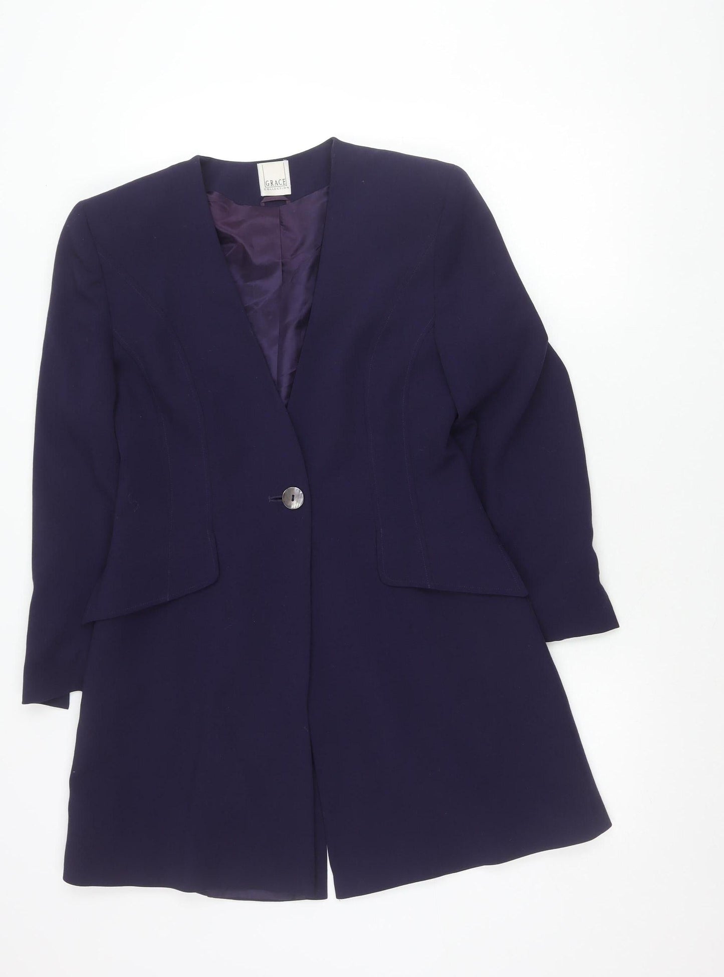 Classic Collection Women’s Blue Wool Blend Suit Jacket Size 12
