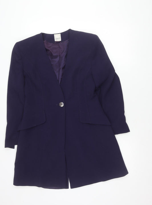 Classic Collection Women’s Blue Wool Blend Suit Jacket Size 12