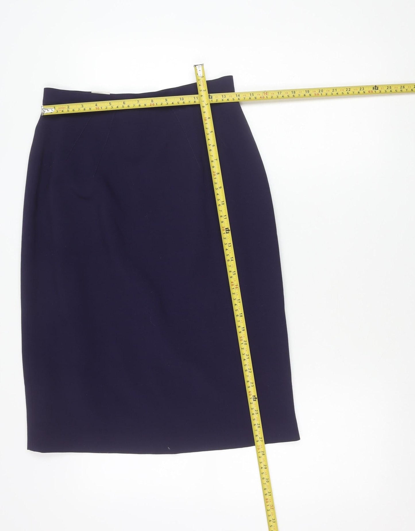 Grace Collection Women’s Blue Wool Pencil Skirt Size 12 Workwear