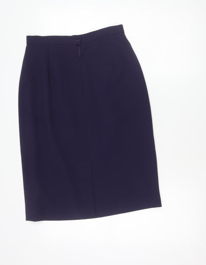Grace Collection Women’s Blue Wool Pencil Skirt Size 12 Workwear