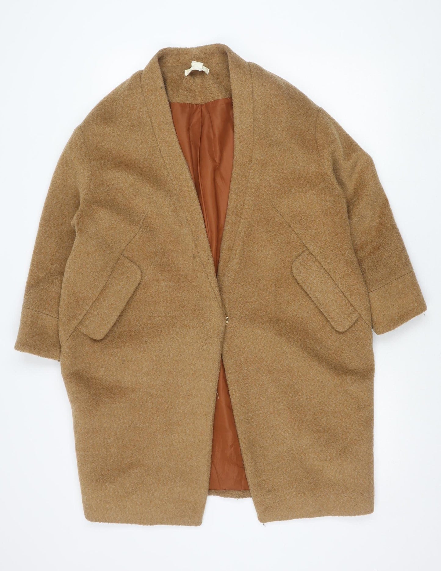 Womens UK Size 10 H&M Brown Overcoat