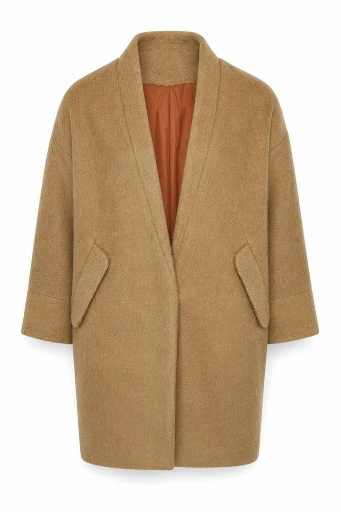 Womens UK Size 10 H&M Brown Overcoat