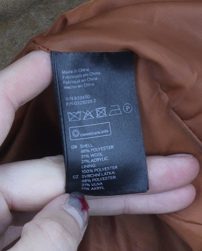 Womens UK Size 10 H&M Brown Overcoat