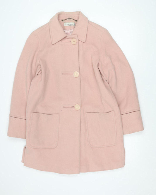 Country Casuals Women Pink Wool Cashmere Mid-Length Coat M