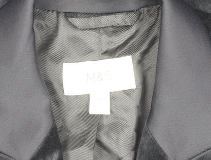 Marks and Spencer Womens Black Velvet Blazer Jacket M
