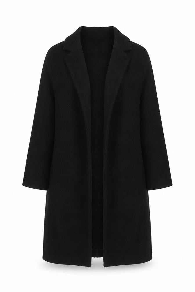 Zara Women Black Coatigan Size S Mid-Length Knit Jacket