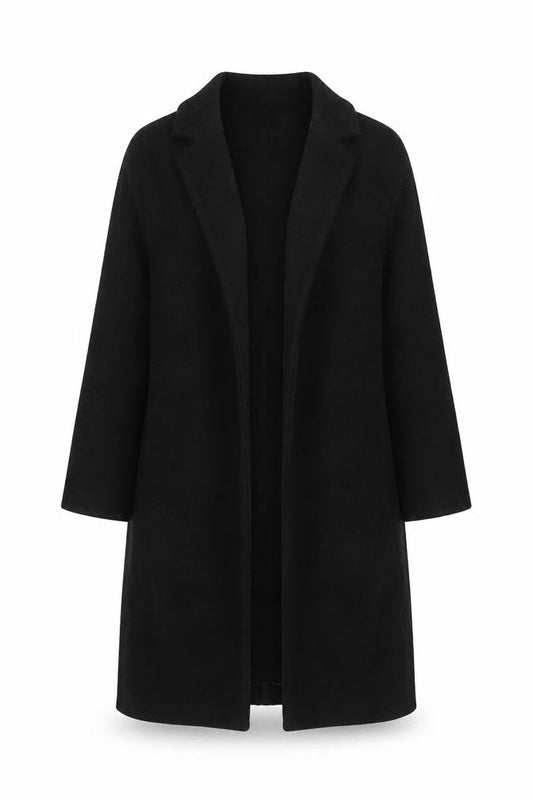 Zara Women Black Coatigan Size S Mid-Length Knit Jacket