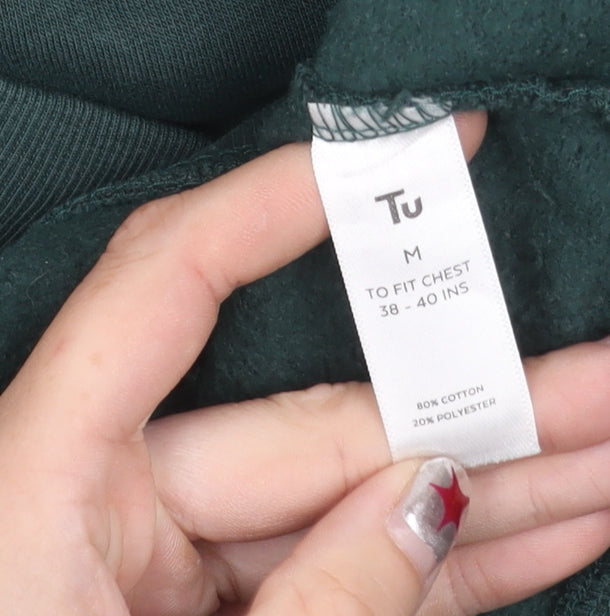 Tu Men's Green Pullover Sweatshirt M Crew Neck Bel-Air Sports Graphic