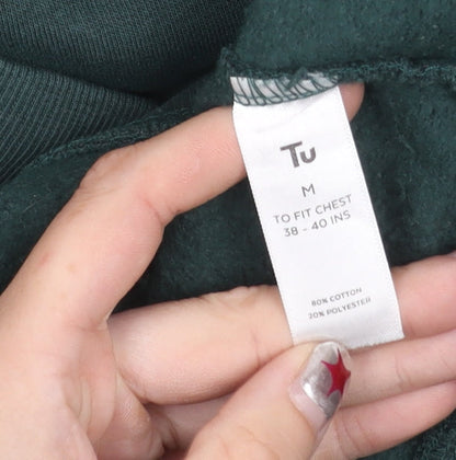 Tu Men's Green Pullover Sweatshirt M Crew Neck Bel-Air Sports Graphic