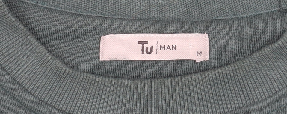 Tu Men's Green Pullover Sweatshirt M Crew Neck Bel-Air Sports Graphic