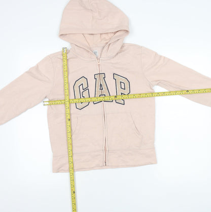 GAP Kids Girls Pink Zip Hoodie Jacket XXL 14 Years Hooded Logo Sequin