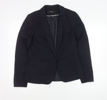 Next Womens Blue Size 10 Regular Fit Blazer Jacket Workwear