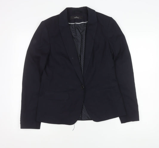 Next Womens Blue Size 10 Regular Fit Blazer Jacket Workwear