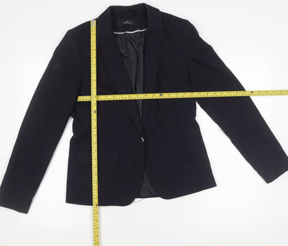 Next Womens Blue Size 10 Regular Fit Blazer Jacket Workwear