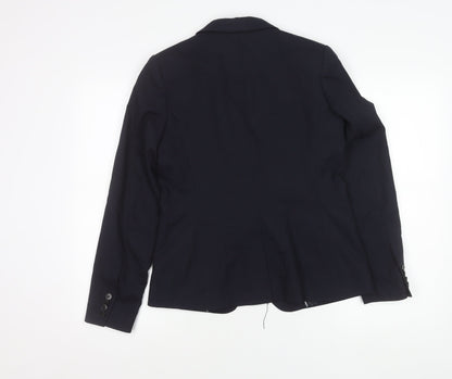Next Womens Blue Size 10 Regular Fit Blazer Jacket Workwear