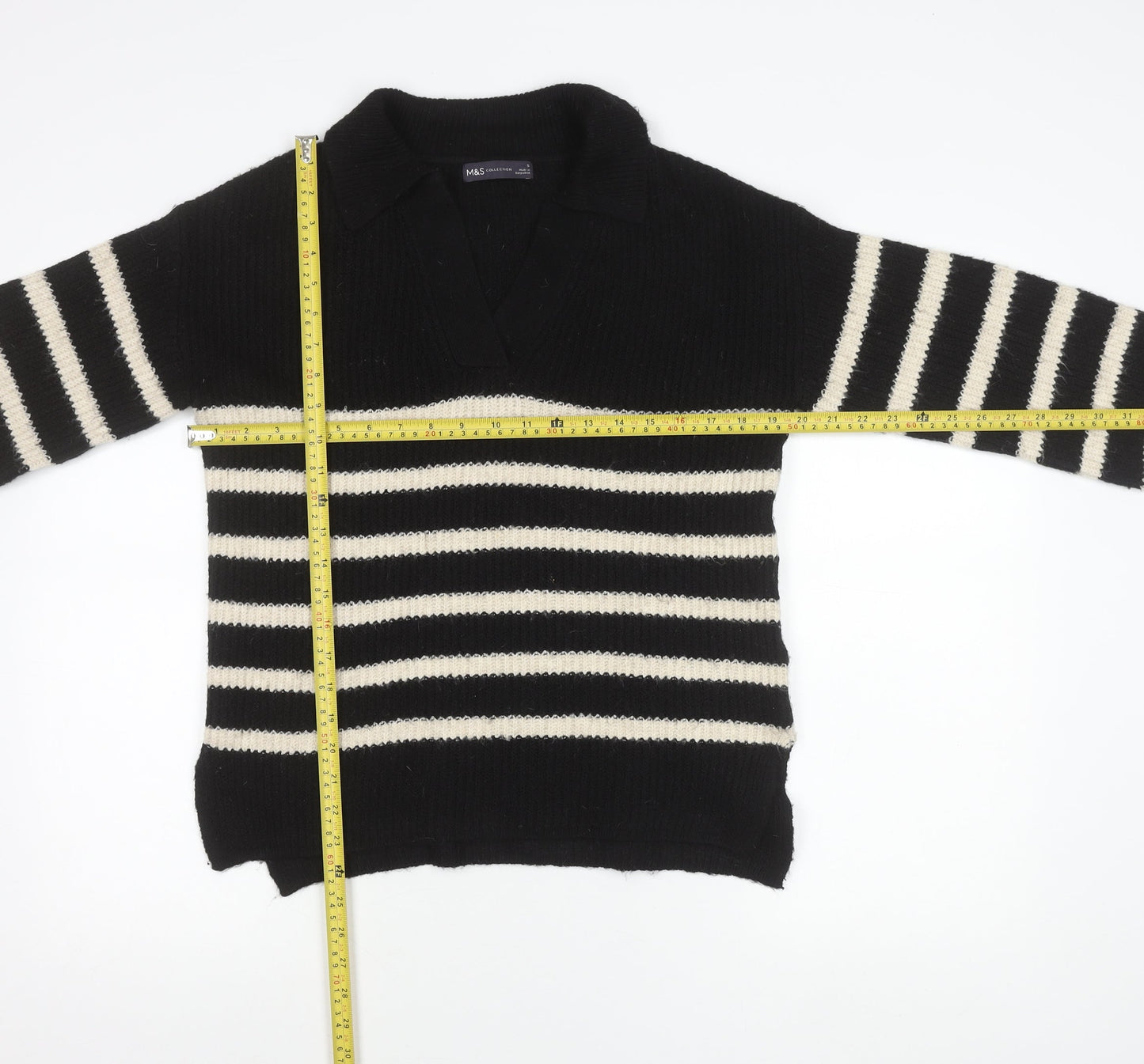 Womens UK Size S Marks and Spencer Black Pullover Jumper