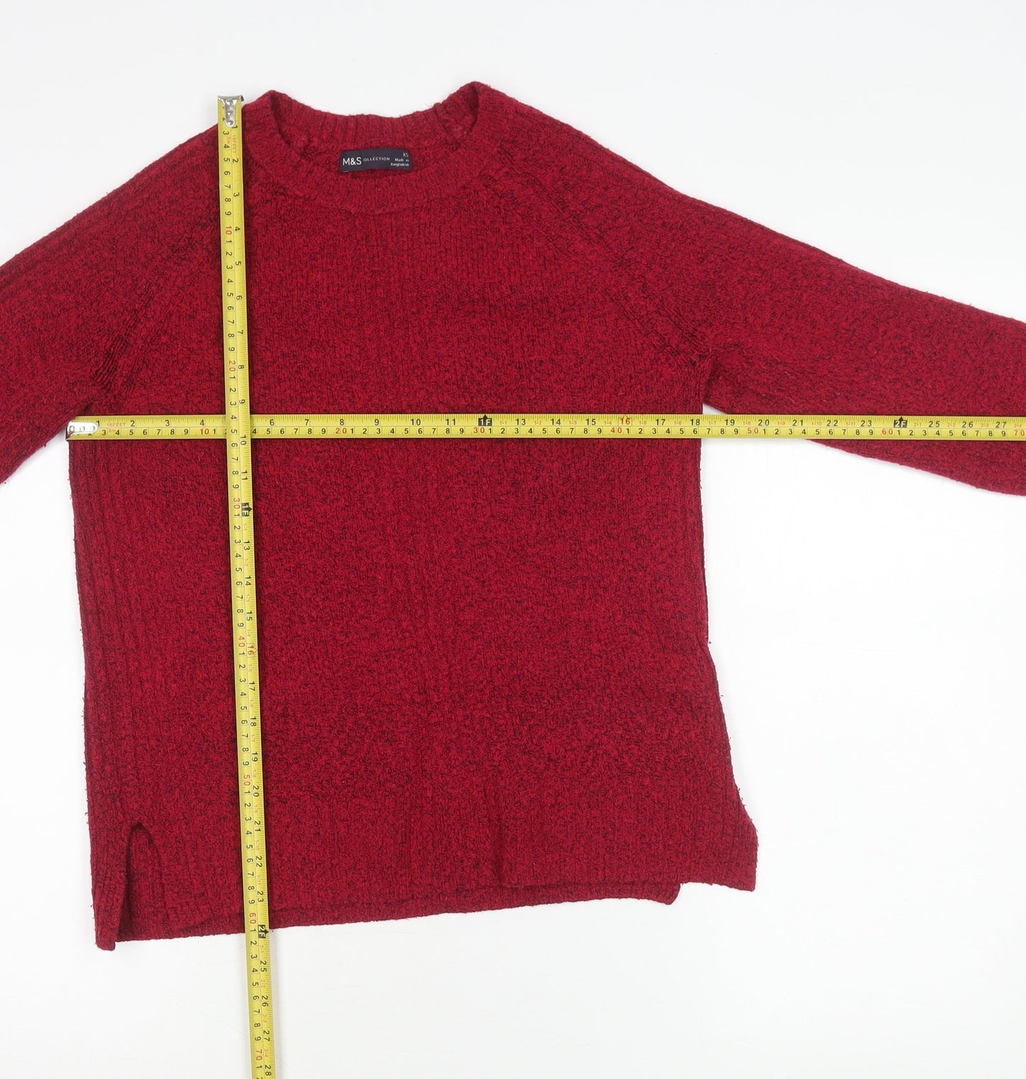 Womens UK Size XS Marks and Spencer Red Pullover Jumper