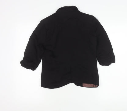 Topshop Womens Black Viscose Blend Blazer UK 10 Notch Lapel