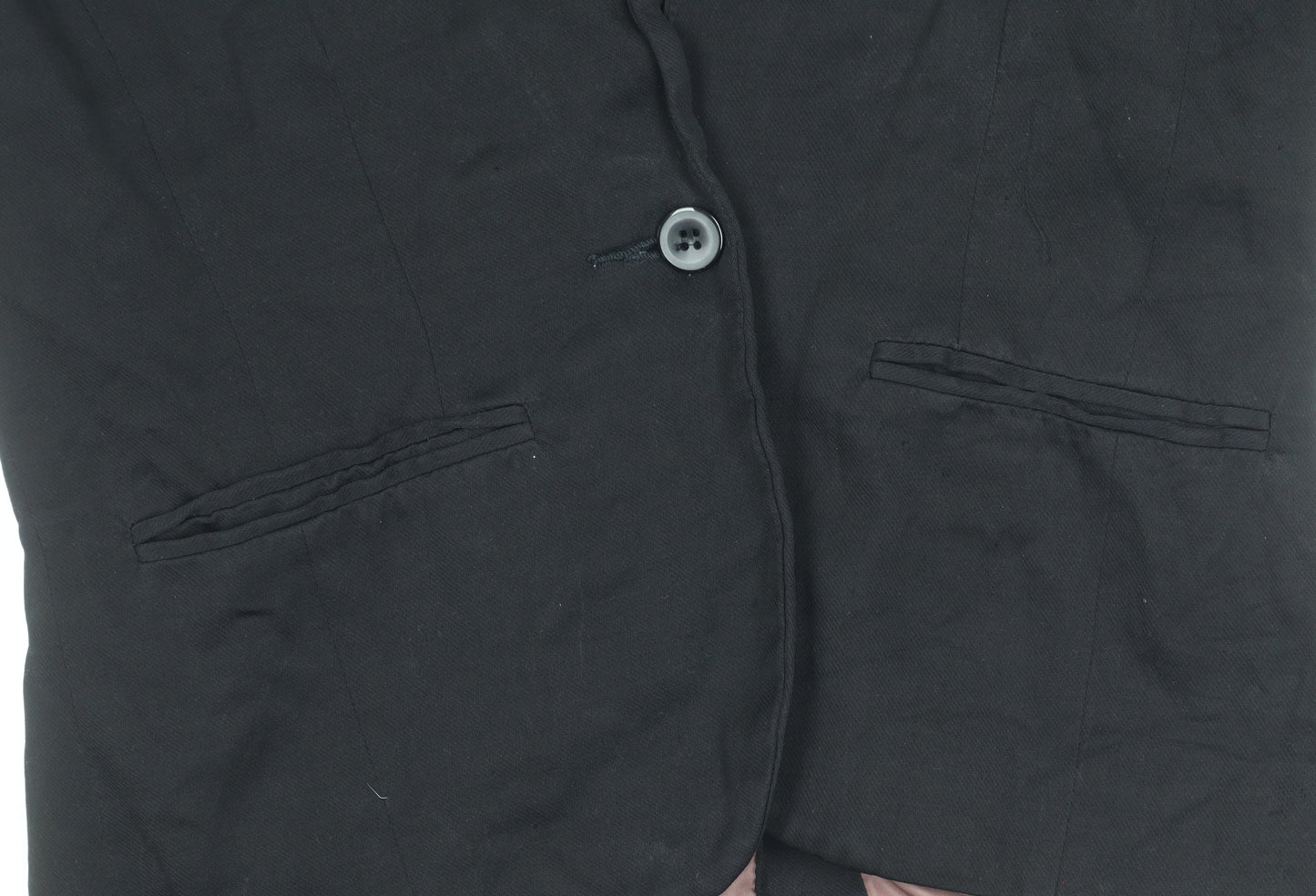 Topshop Womens Black Viscose Blend Blazer UK 10 Notch Lapel