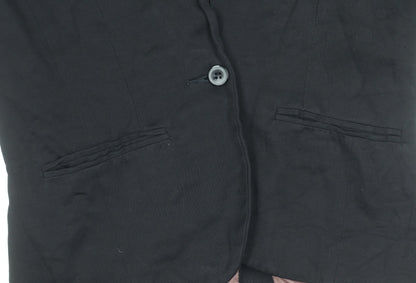 Topshop Womens Black Viscose Blend Blazer UK 10 Notch Lapel