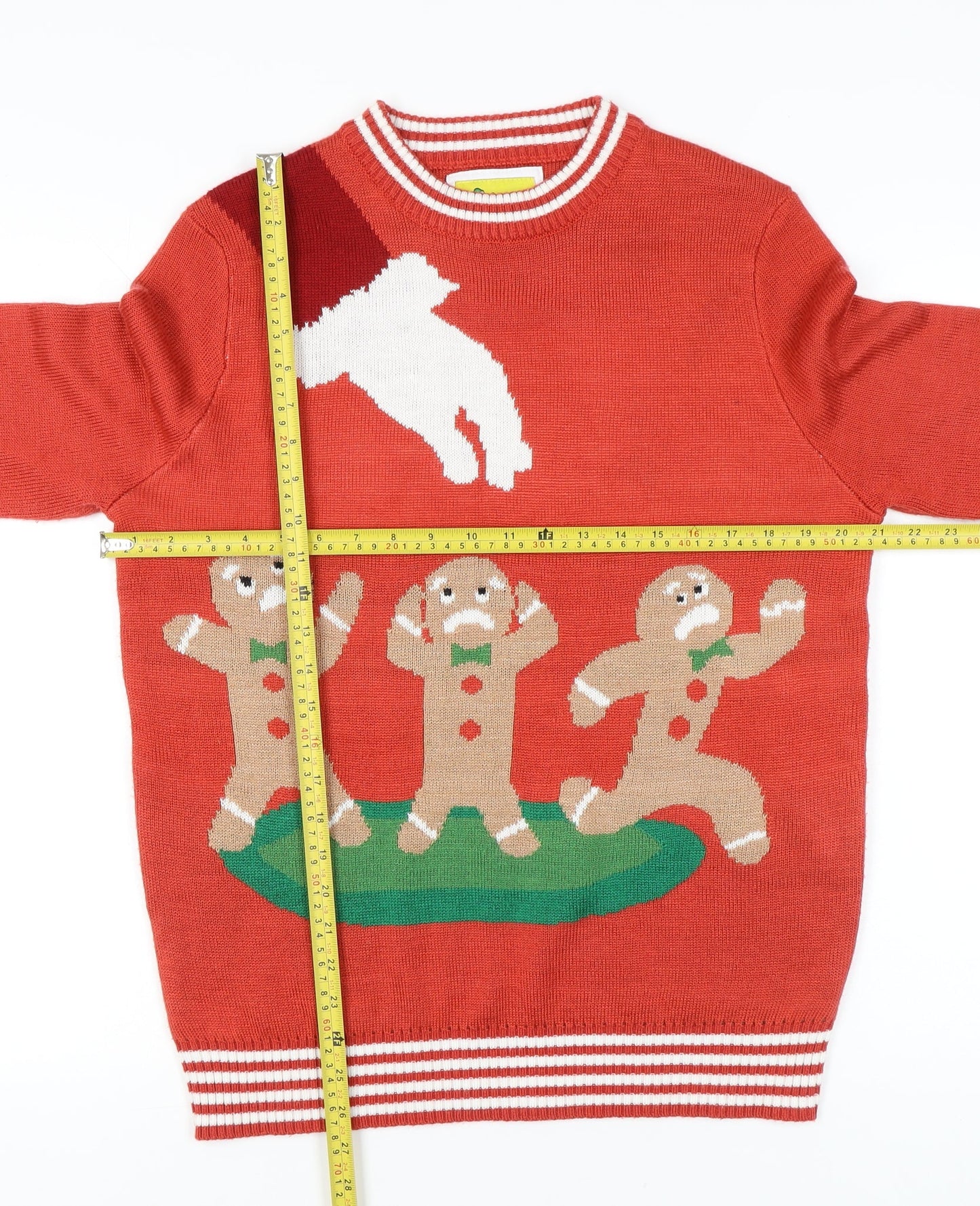 Tipsy Elves Women Red Christmas Jumper M Pullover Gingerbread Knit