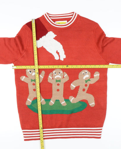 Tipsy Elves Women Red Christmas Jumper M Pullover Gingerbread Knit