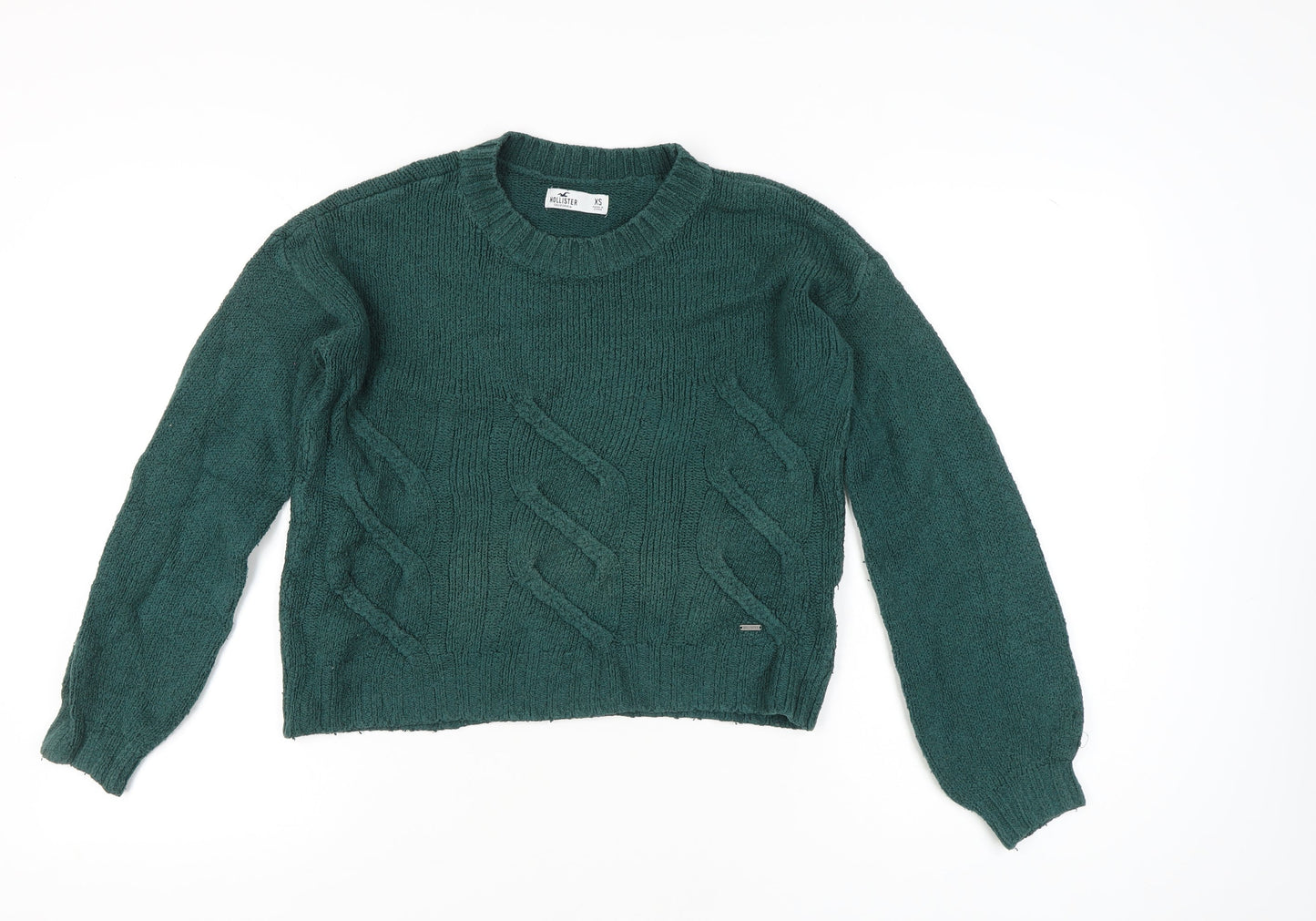 Womens UK Size XS Hollister Green Pullover Jumper