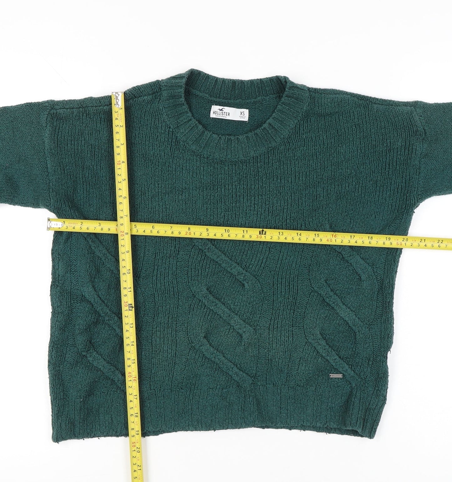 Womens UK Size XS Hollister Green Pullover Jumper