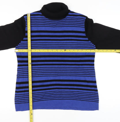 Womens UK Size 12 Marble Blue Pullover Jumper