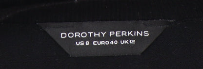 Dorothy Perkins Womens Black Beaded Tank Top UK 12 Sleeveless Knit